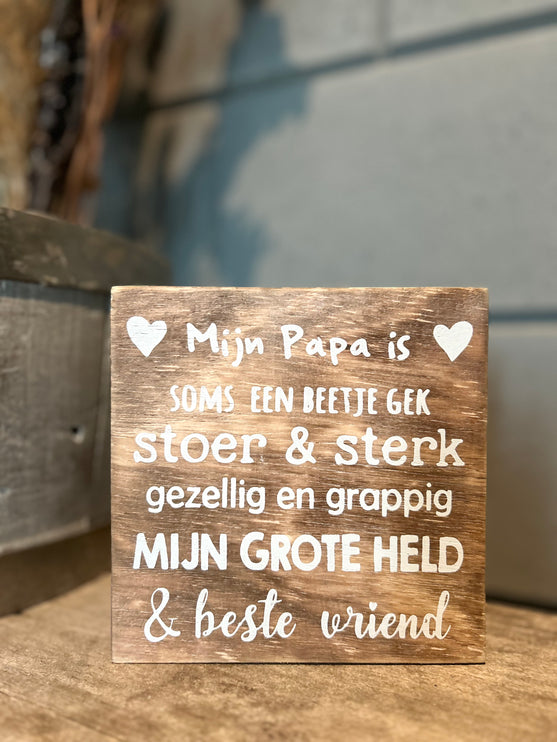 Tekstblok Mijn papa is