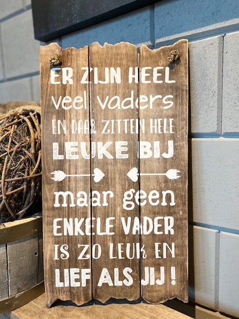Tekstbord Vader Groot