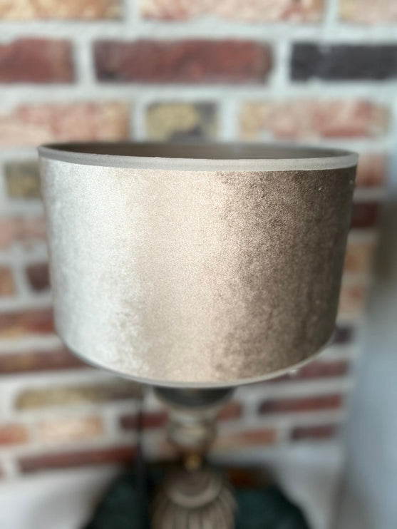 Houten Tafellamp met Kap - Zilver/Grijs of Goud/Bruin