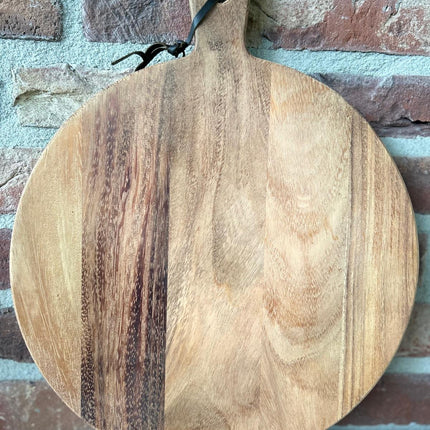 Serveerplank Pure Teak Wood - rond 30 cm - Te personaliseren