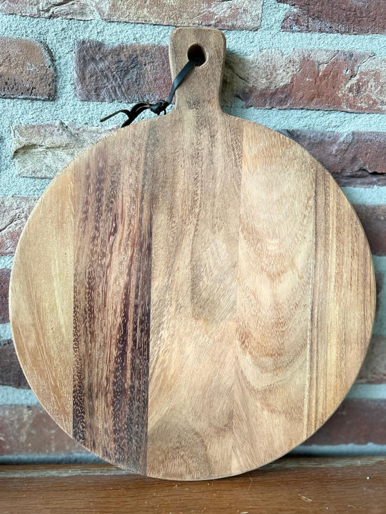 Serveerplank Pure Teak Wood - rond 30 cm - Te personaliseren