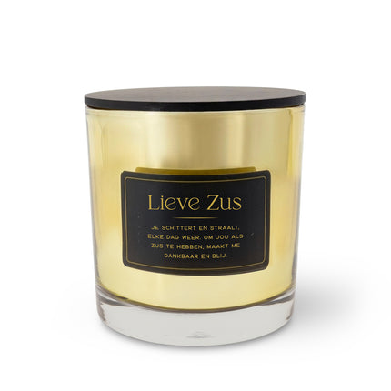 XXL House of Light Candle - Gouden kaars Lieve Zus