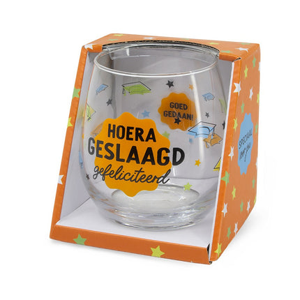 Waterwijnglas Hoera Geslaagd Gefeliciteerd