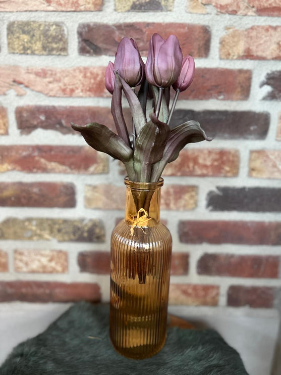 Bosje tulpen - paars - grijs - oranje