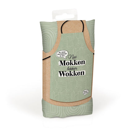 Keukenschort Niet mokken lekker wokken