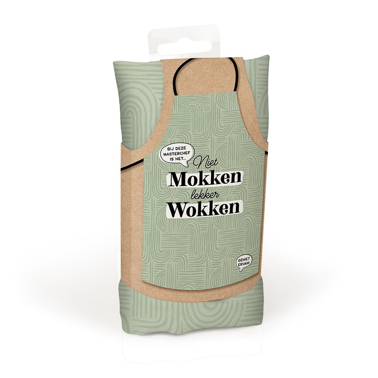 Keukenschort Niet mokken lekker wokken