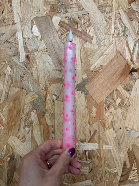 LED Dip Dye kaars Confetti roze