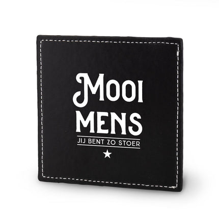 Onderzetter Mooi Mens - Kunstleer