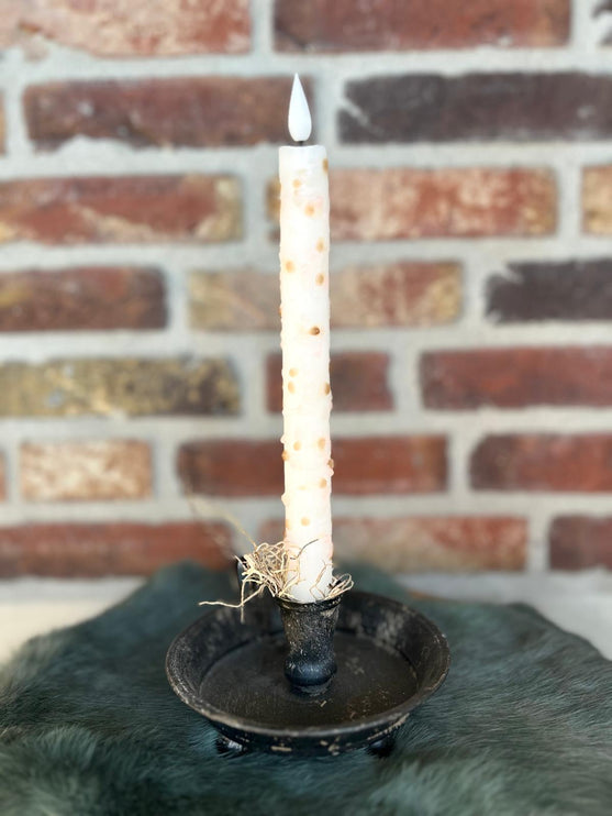 LED Dip Dye kaars Confetti Neutral: Confetti Ecru/Lichtbruin