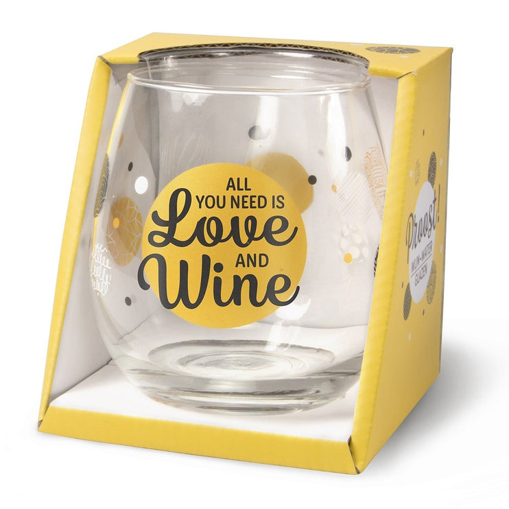 Wijn-waterglas All you need is love and wine