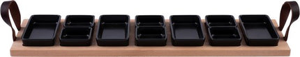 Bowls and Dishes Borreltray 69cm 7-vaks met schaaltjes zwart