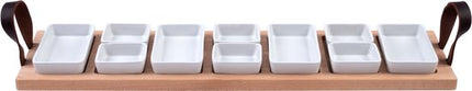 Bowls and Dishes Borreltray 69 cm 7-vaks met schaaltjes wit