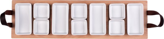 Bowls and Dishes Borreltray 69 cm 7-vaks met schaaltjes wit