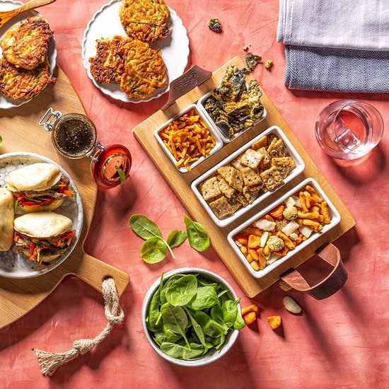 Bowls and Dishes Borreltray 30cm 3-vaks met schaaltjes wit