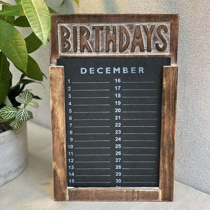 verjaardags- kalender 28x18cm natural