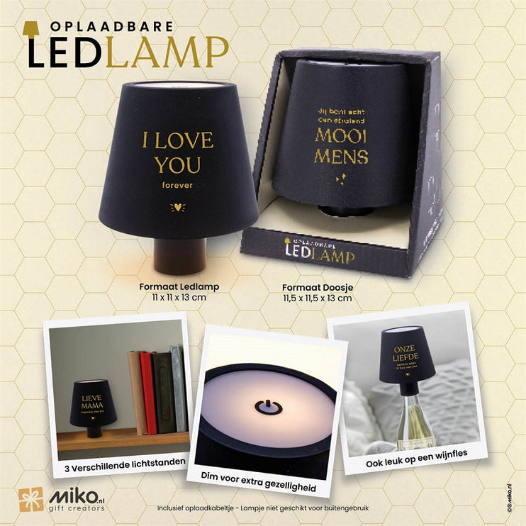Oplaadbare Led Tafellamp - I love you