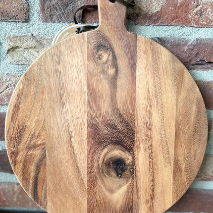 Serveerplank Pure Teak Wood - rond 30 cm - Te personaliseren