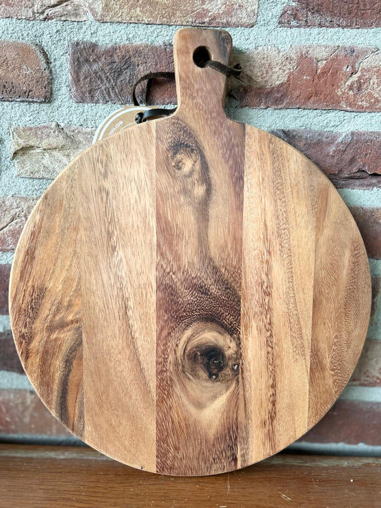 Serveerplank Pure Teak Wood - rond 30 cm - Te personaliseren