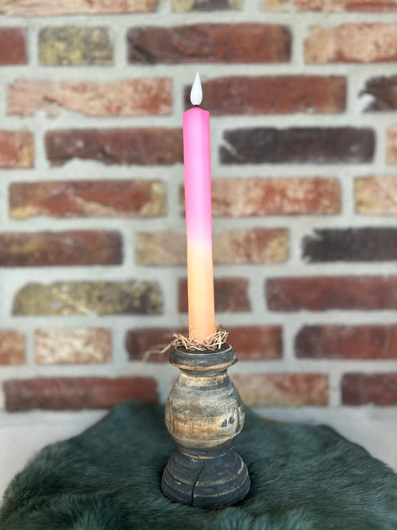 LED Dip Dye kaars NeonRoze / NeonOranje