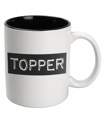 Black & White Mugs - Topper (white)