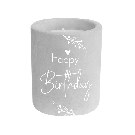 Cement candle - Happy birthday