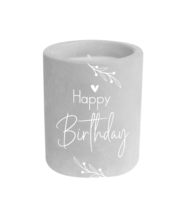 Cement candle - Happy birthday