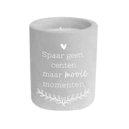 Cement candle - Spaar geen centen