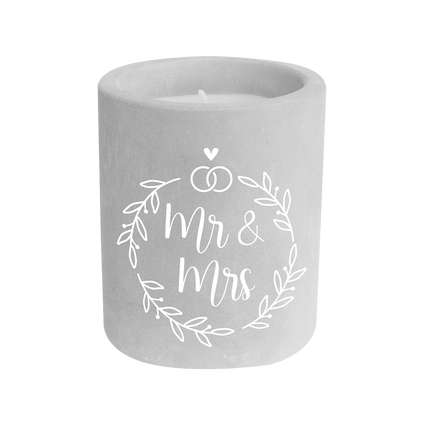 Cement candle - Mr. & Mrs.
