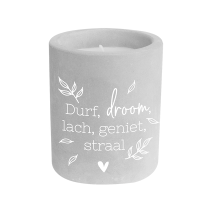 Cement candle - Durf, droom…