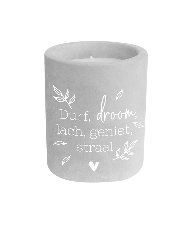 Cement candle - Durf, droom…