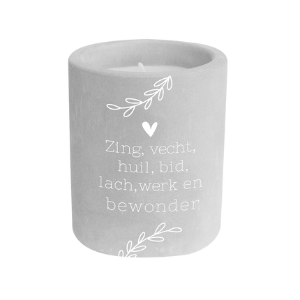 Cement candle - Zing, vecht…