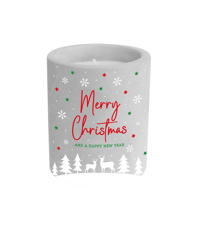 Cement Candle Merry Christmas and a Happy New Year
