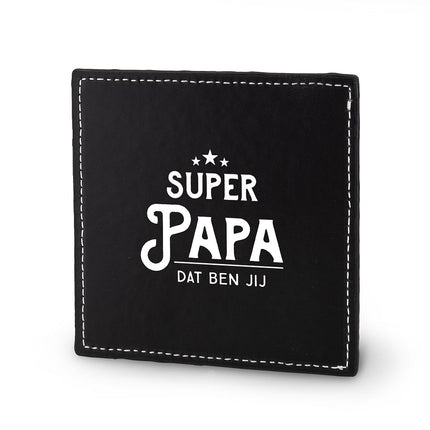 Onderzetter Super papa - Kunstleer