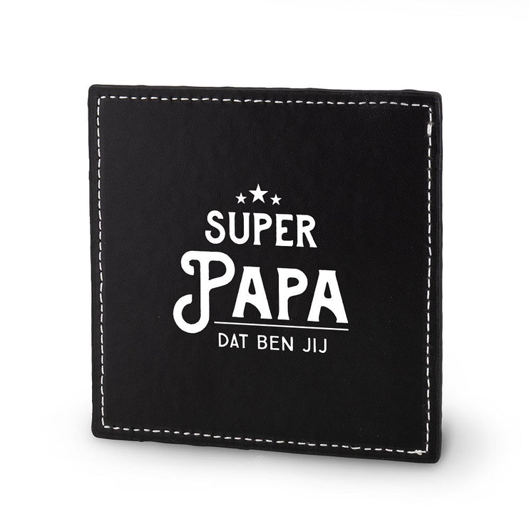 Onderzetter Super papa - Kunstleer