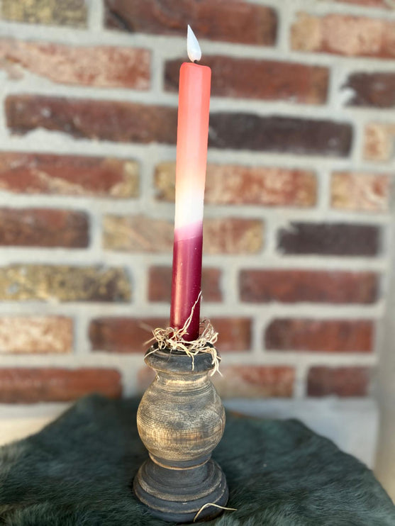 LED Dip Dye kaars  Neon roze/Black Berry