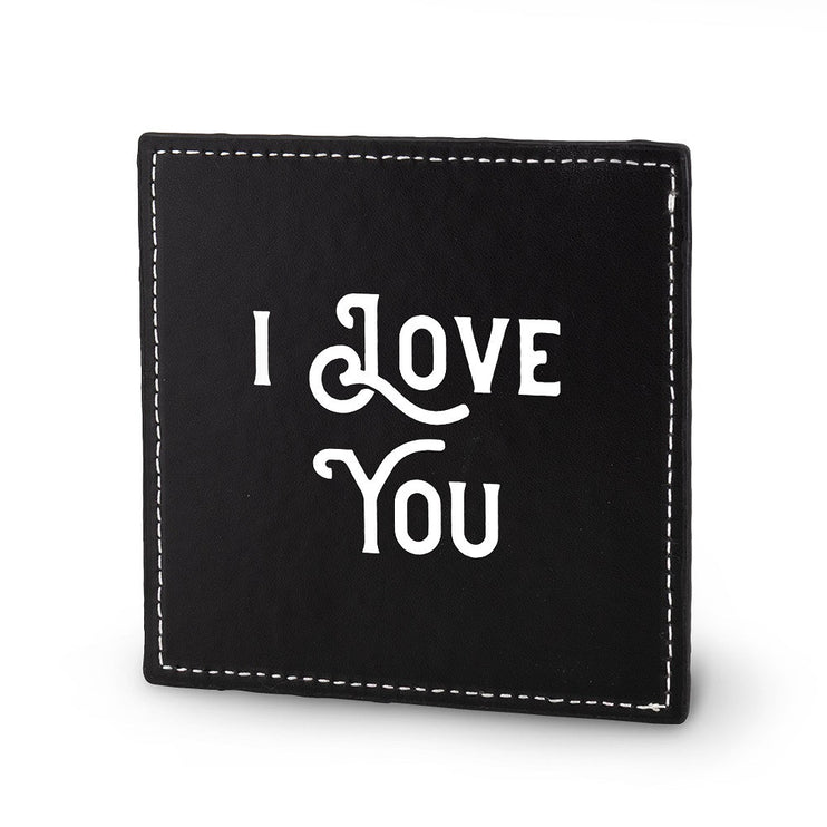Onderzetter I love You -Kunstleer