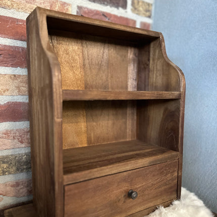 Houten Kastje met lade en schapjes