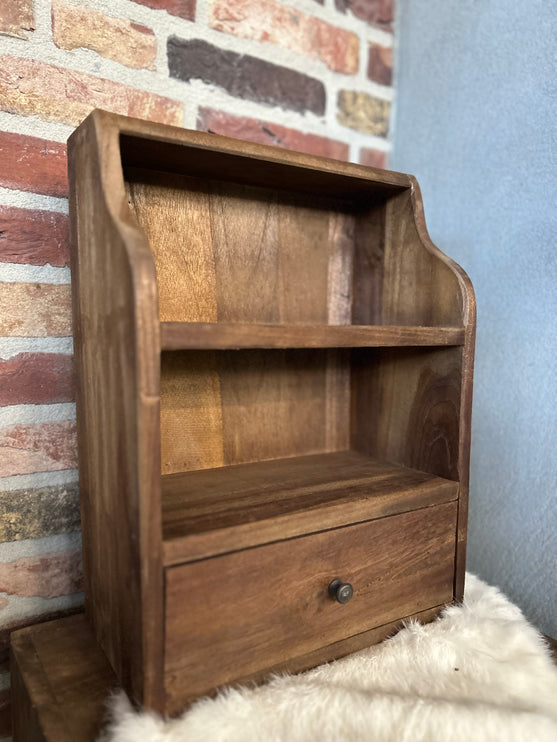 Houten Kastje met lade en schapjes