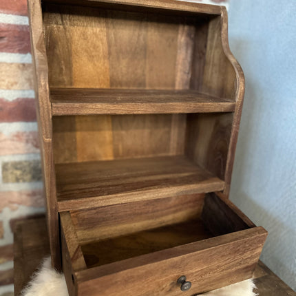 Houten Kastje met lade en schapjes