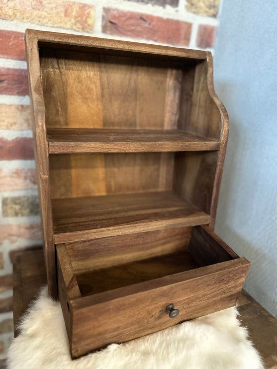 Houten Kastje met lade en schapjes
