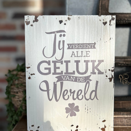 Tekstbordje Geluk