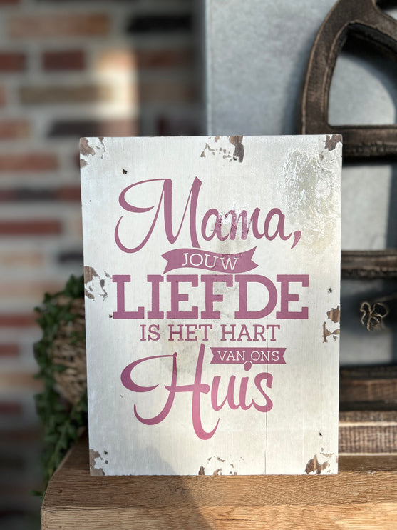 Tekstbordje Mama
