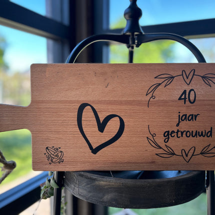 Serveerplank 40 jaar getrouwd 49 cm