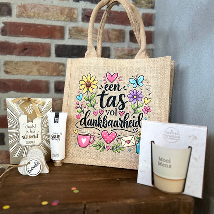 Cadeau tas; een tas vol dankbaarheid compleet gevuld