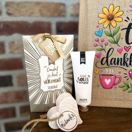 Cadeau tas; een tas vol dankbaarheid compleet gevuld