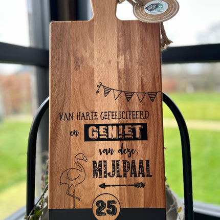 Serveerplank mijlpaal 25 jaar in dienst Gepersonaliseerd