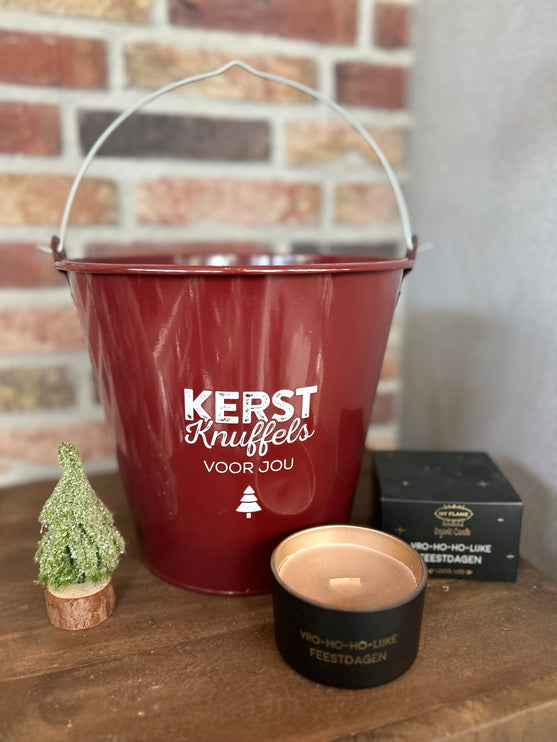 Cadeau Emmer L Kerst Kerstknuffels met Kerstboompje en Kaars van MY FLAME