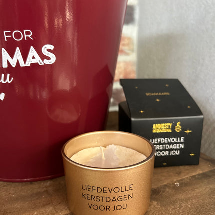 Cadeau Emmer L Kerst All I want for Christmas met Kerstboompje en Kaars van MY FLAME