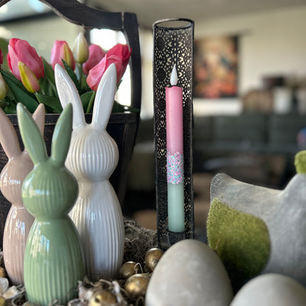 LED Dip Dye kaars roze groen