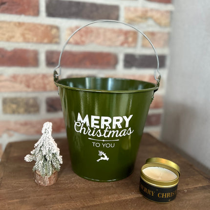 Cadeau Emmer M Kerst (Merry Christmas) met Kerstboompje en Kaars van MY FLAME